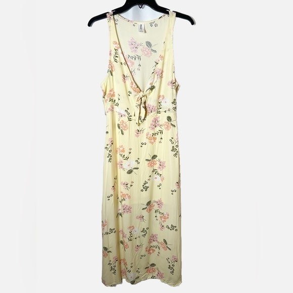 NWT Abound Floral Midi Dress With Tie Front - Picture 2 of 4